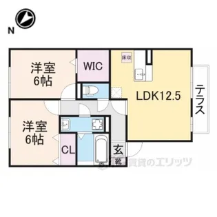クレールソシア【1階】の間取り
