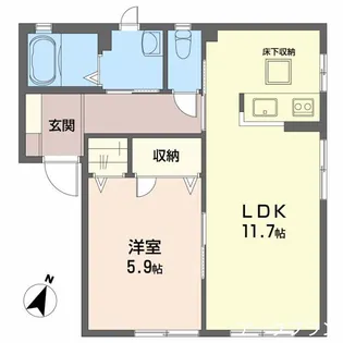 レーヴィンス 栄【1階】の間取り