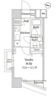 ファーストリアルタワー新宿【4階】の間取り