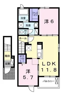 ニューアメニティー太子II【2階】の間取り