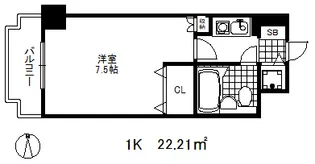 ライオンズマンション三宮東第2【9階】の間取り