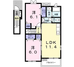 アーバンフォレストII B【2階】の間取り