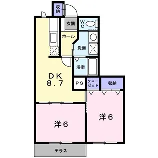 パティオカーサII【1階】の間取り