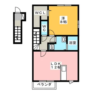 ロイヤルタウン染地台A、B、C、D【2階】の間取り