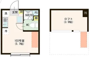 ハーモニーテラス千住関屋町B【1階】の間取り
