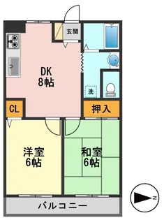ハイム楯C棟【1階】の間取り