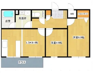 朝日台ハイツB【3階】の間取り