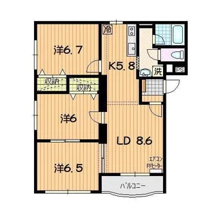 マンションリバー【2階】の間取り
