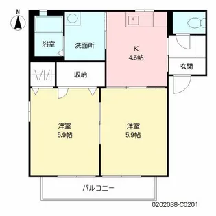ディアスYK C棟【2階】の間取り