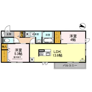 アンソレイエ A棟【2階】の間取り
