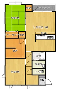 コーポ函館VI【1階】の間取り