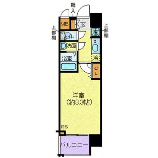クレイシア芝浦【6階】の間取り