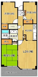 グランディール紫竹山【6階】の間取り