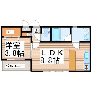 ローザハイム通町 東棟【1階】の間取り
