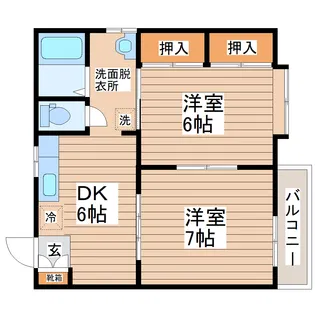 コモディータ南光台【1階】の間取り