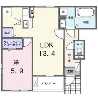 ヒカルサ所沢【1階】の間取り