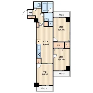 クラックスハイム川口【3階】の間取り
