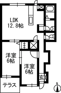 グランドヒルズ吉岡C【1階】の間取り