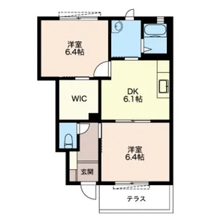 アクアコートD【1階】の間取り