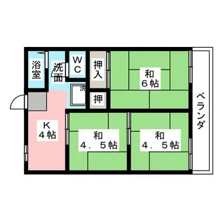 平田橋ハイツ【2階】の間取り