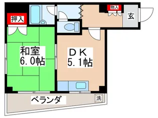 MARUOハイツ【5階】の間取り