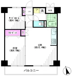 シャンボール駒形【8階】の間取り