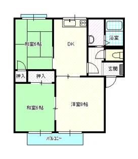 岡山県岡山市南区福成3【アパート】の間取り