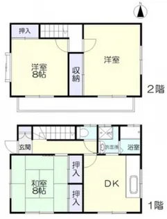 岡山県岡山市北区田中【一戸建】の間取り