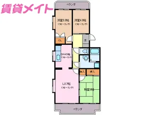 マンションカルミア【4階】の間取り