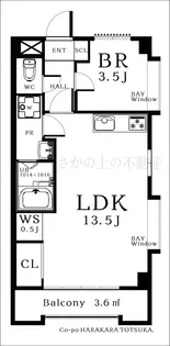 コーポはらから戸塚【2階】の間取り