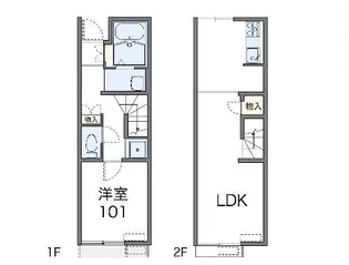 レオネクストアヴニール【1階】の間取り