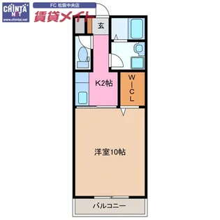 シャルマン・ドミールB【1階】の間取り