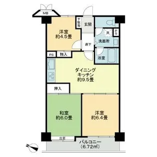 ライオンズマンション多摩永山第3【4階】の間取り