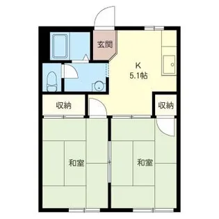 タケイハイツ中釘【1階】の間取り