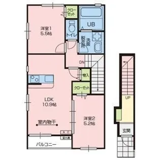 la Pomme(ラポーム)【2階】の間取り