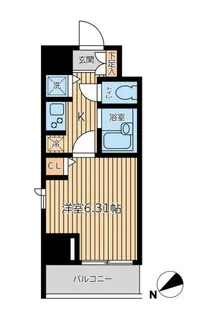 CITY SPIRE 新富町【6階】の間取り