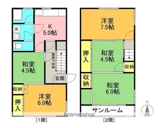 岐阜県岐阜市山吹町5【一戸建】の間取り