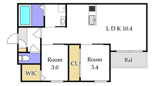 2LDKの間取り画像