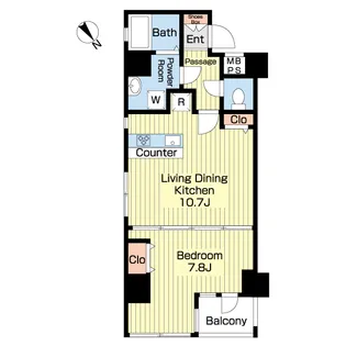 フォセット月島【6階】の間取り