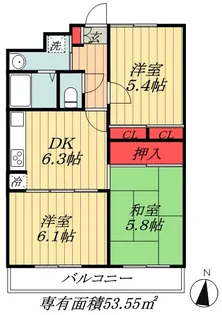 盛大パレス【4階】の間取り