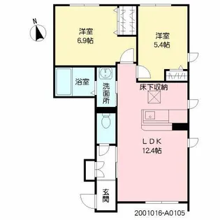 クレスティーク御宇田【1階】の間取り