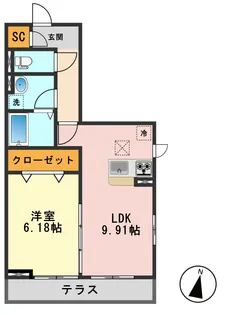 ロード花みずき【1階】の間取り