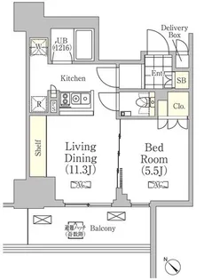 メゾンカルム日本橋馬喰町【13階】の間取り