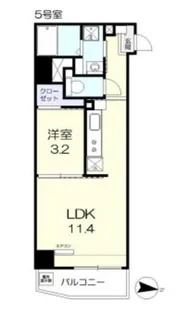 8Leaf大元【5階】の間取り