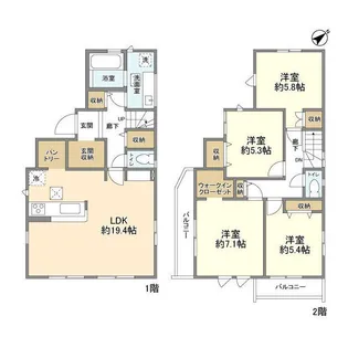 千葉県船橋市高野台5【一戸建】の間取り