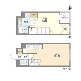 1LDKの間取り画像