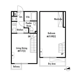 プライマル下北沢代沢の間取り