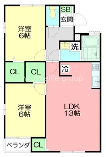 ガーデンスクエアA【1階】の間取り