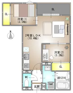 仮称)REGALEST 広瀬町【1階】の間取り