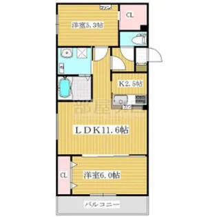 北海道札幌市西区二十四軒四条3【マンション】の間取り